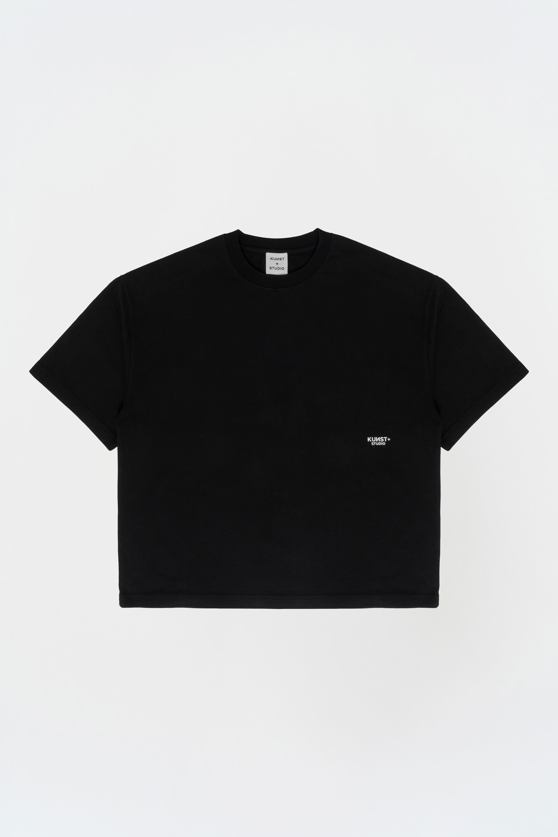 Kısa Kollu Heykel Baskılı Box Fit Siyah T-Shirt