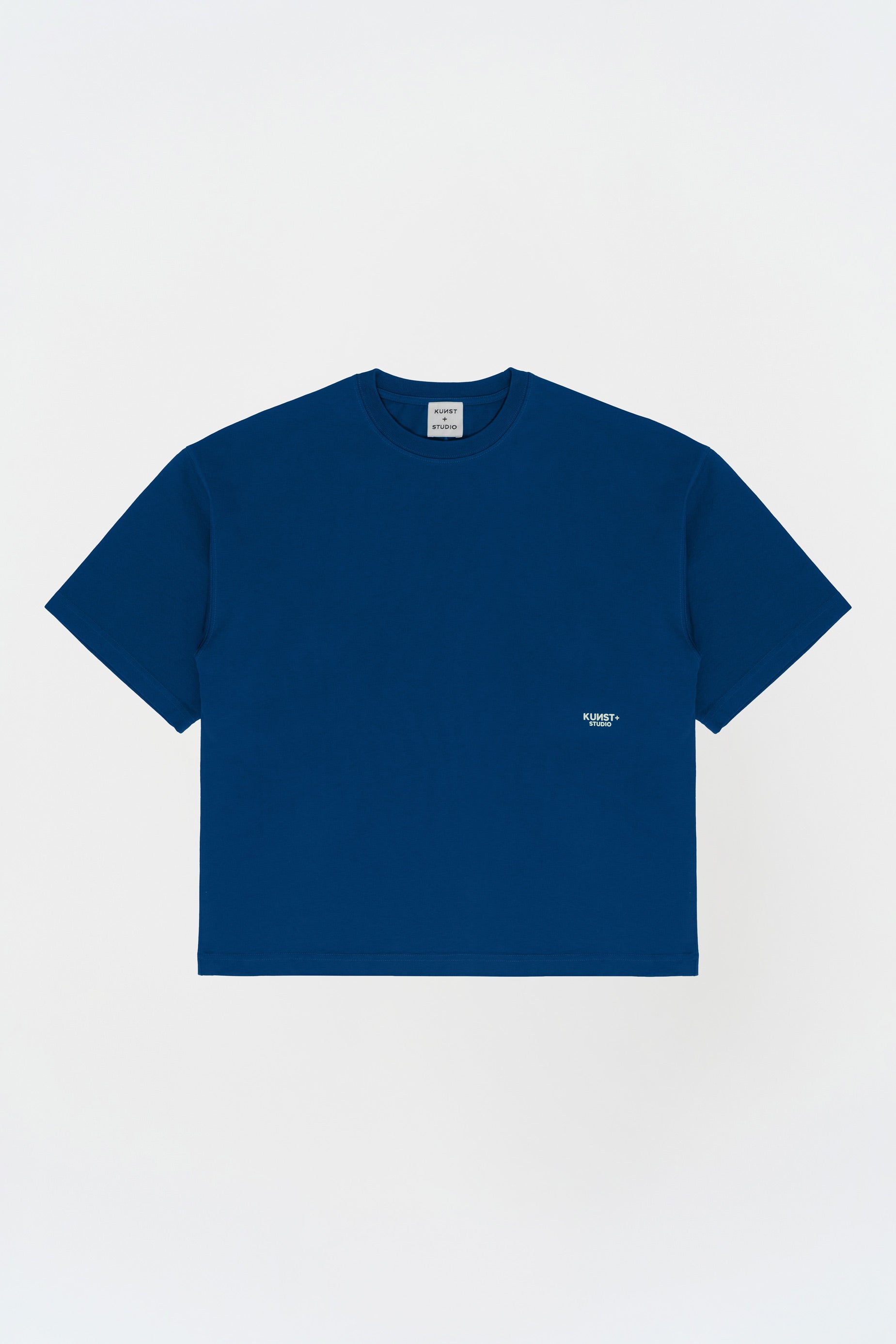 Kısa Kollu Baskılı Box Fit Mavi T-Shirt