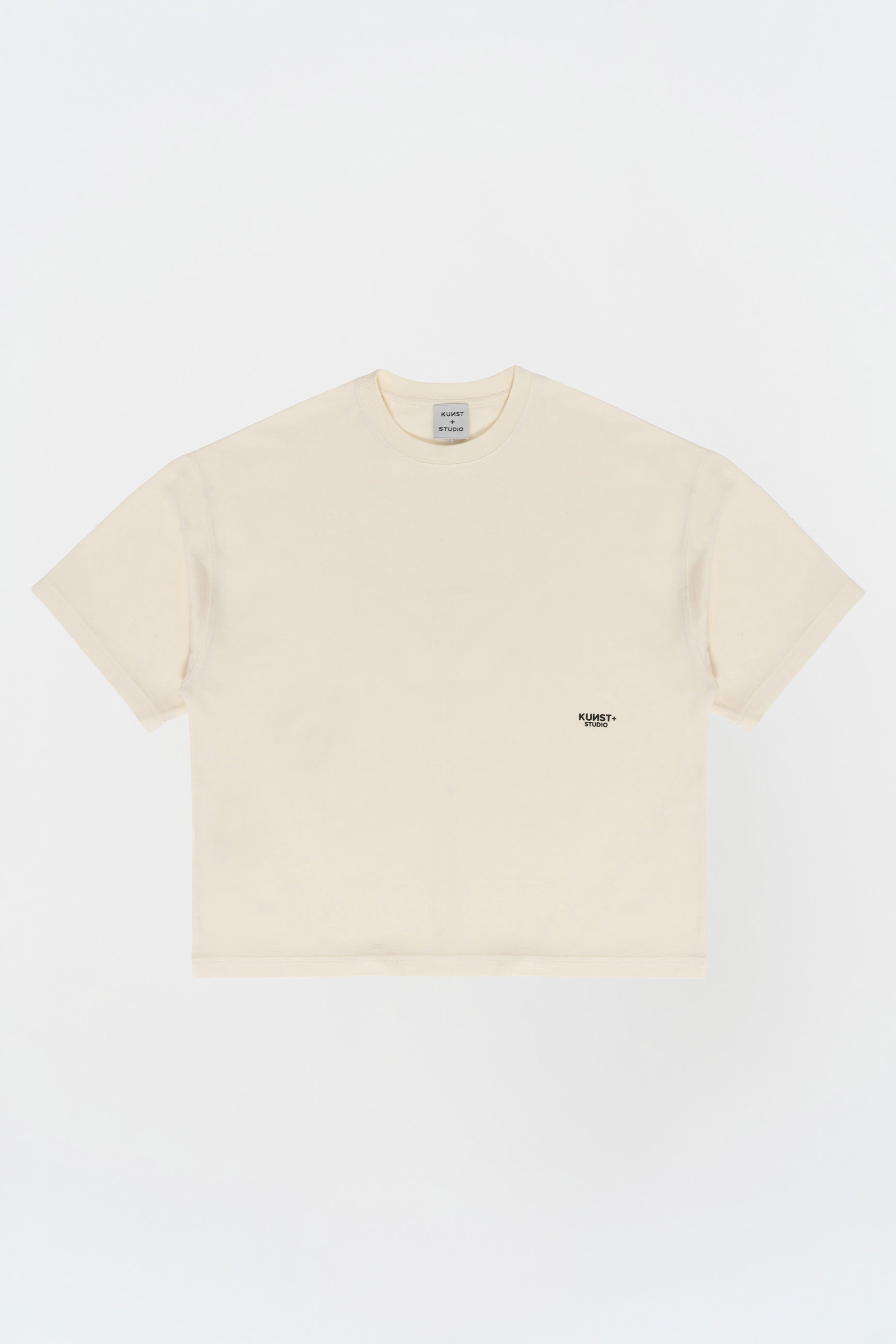 Kısa Kollu Baskılı Box Fit Ekru T-Shirt