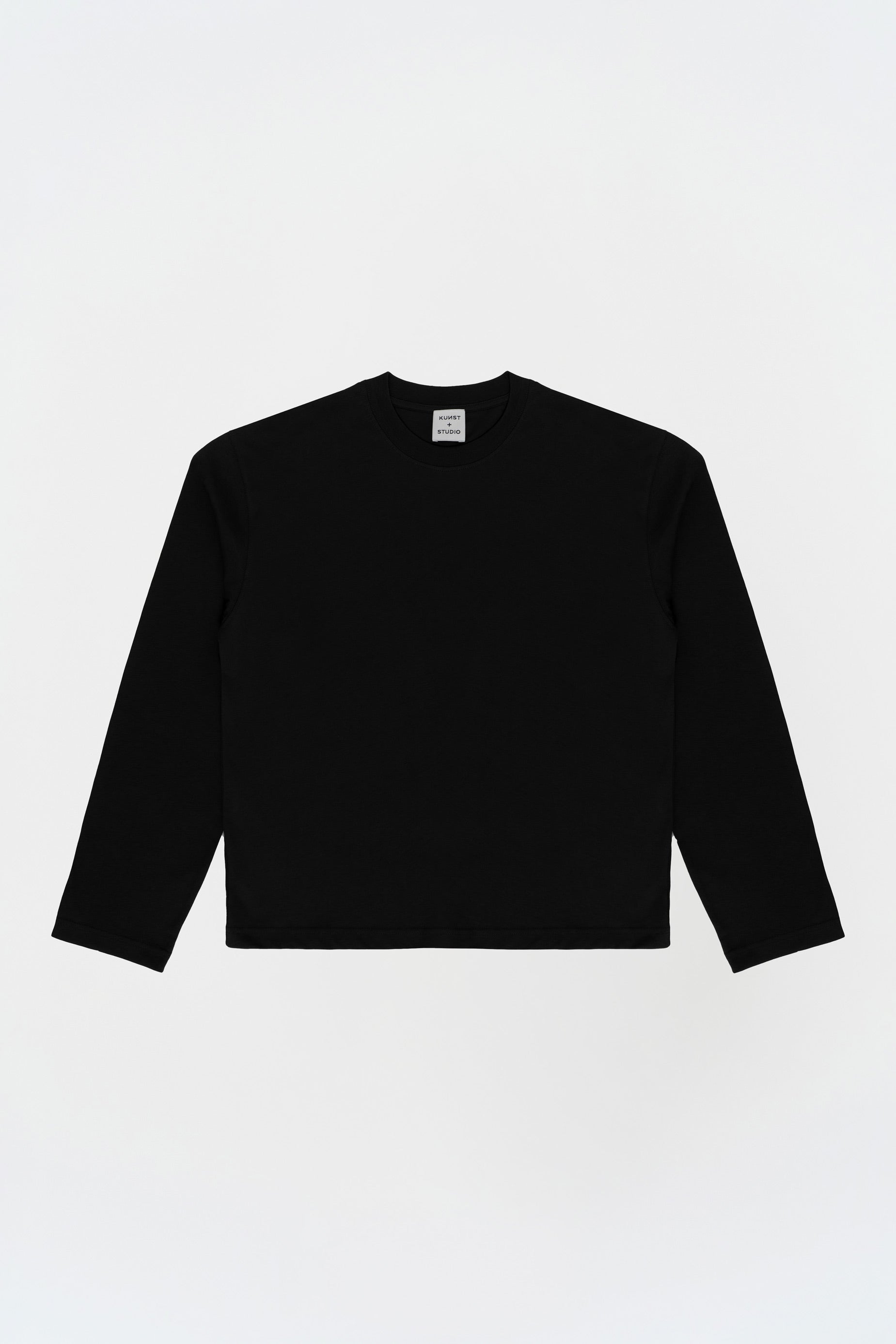 Uzun Kollu Nakışlı Oversize Siyah T-Shirt