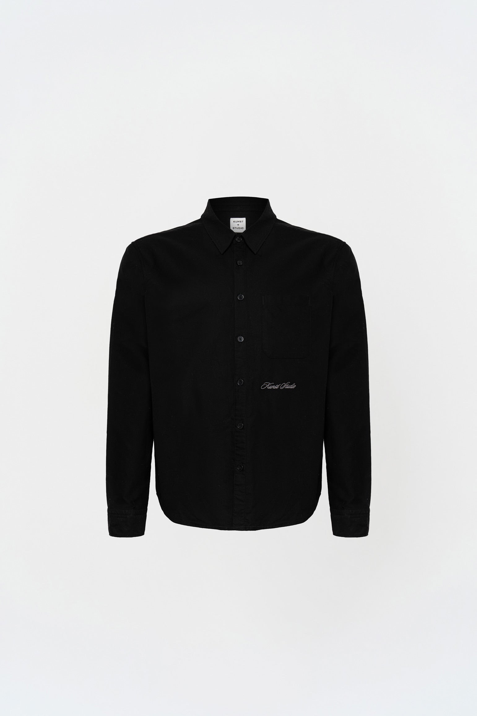 Box Fit Nakışlı Siyah Gömlek