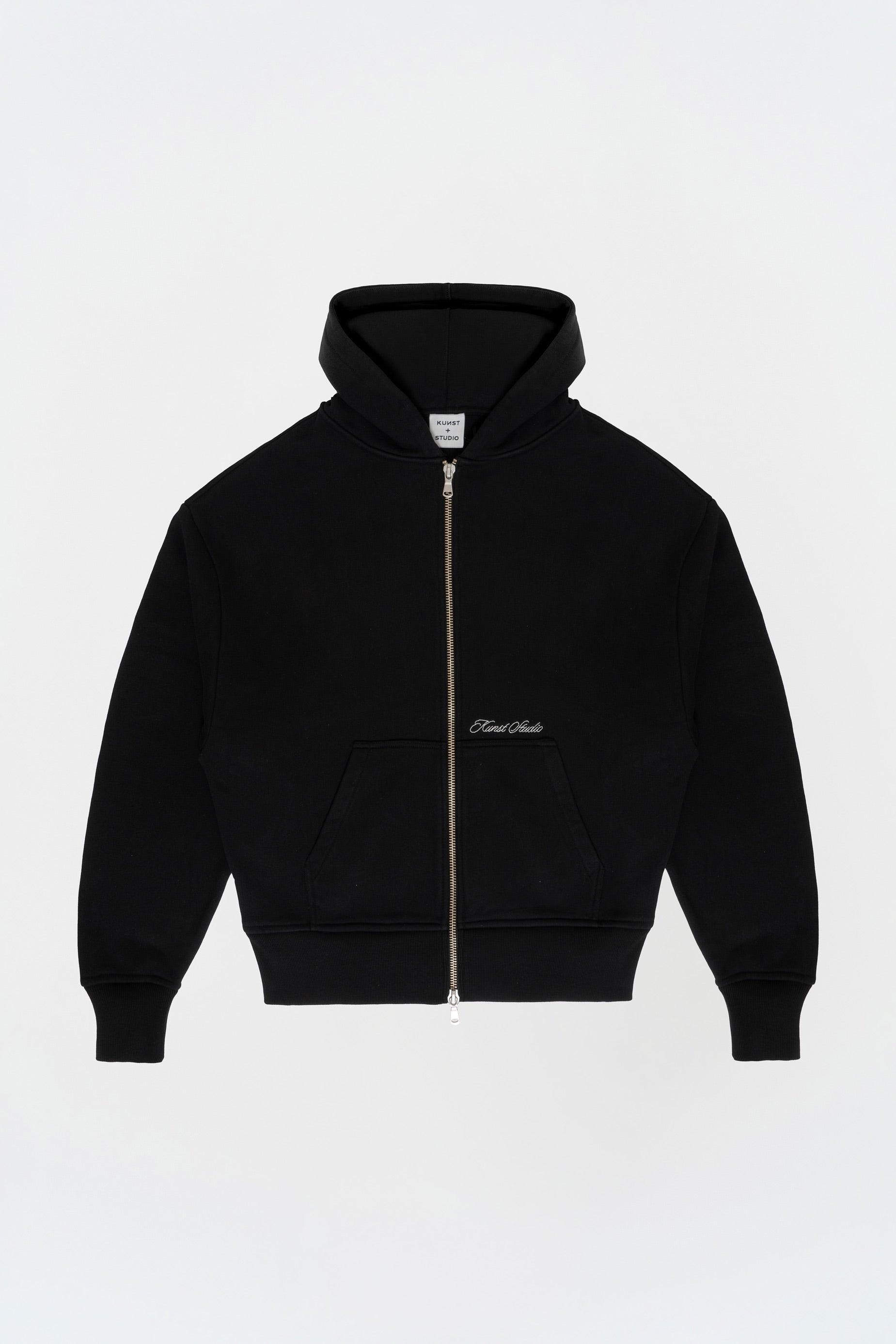 Siyah Oversize Fermuarlı Hoodie
