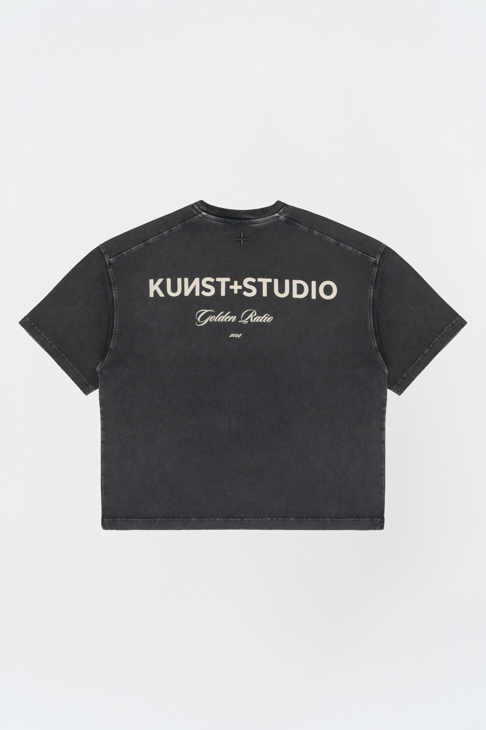 Kısa Kollu Baskılı Box Fit Yıkamalı Gri T-Shirt