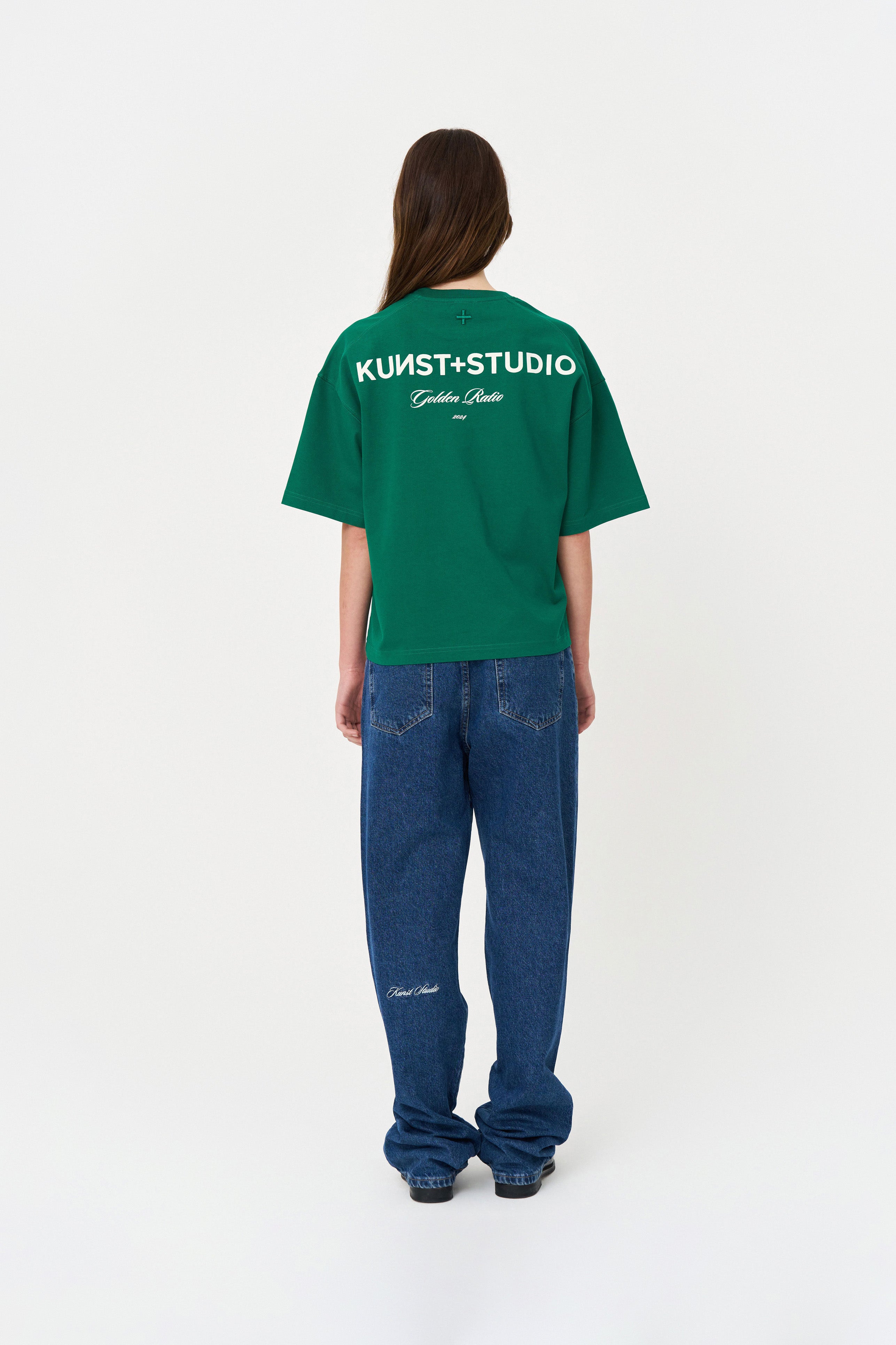 Kısa Kollu Baskılı Box Fit Yeşil T-Shirt