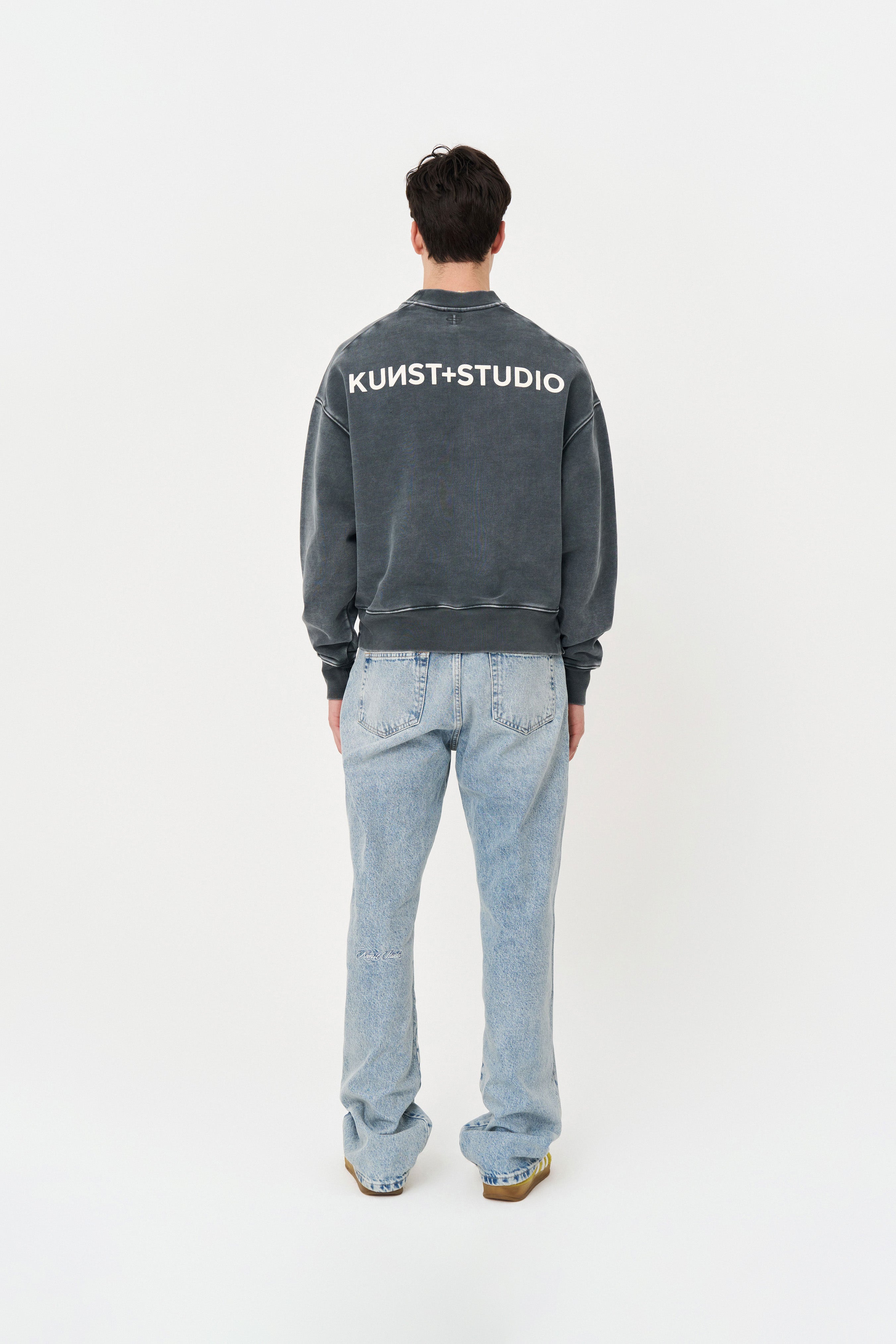 Yıkanmış Gri Oversize Sweatshirt