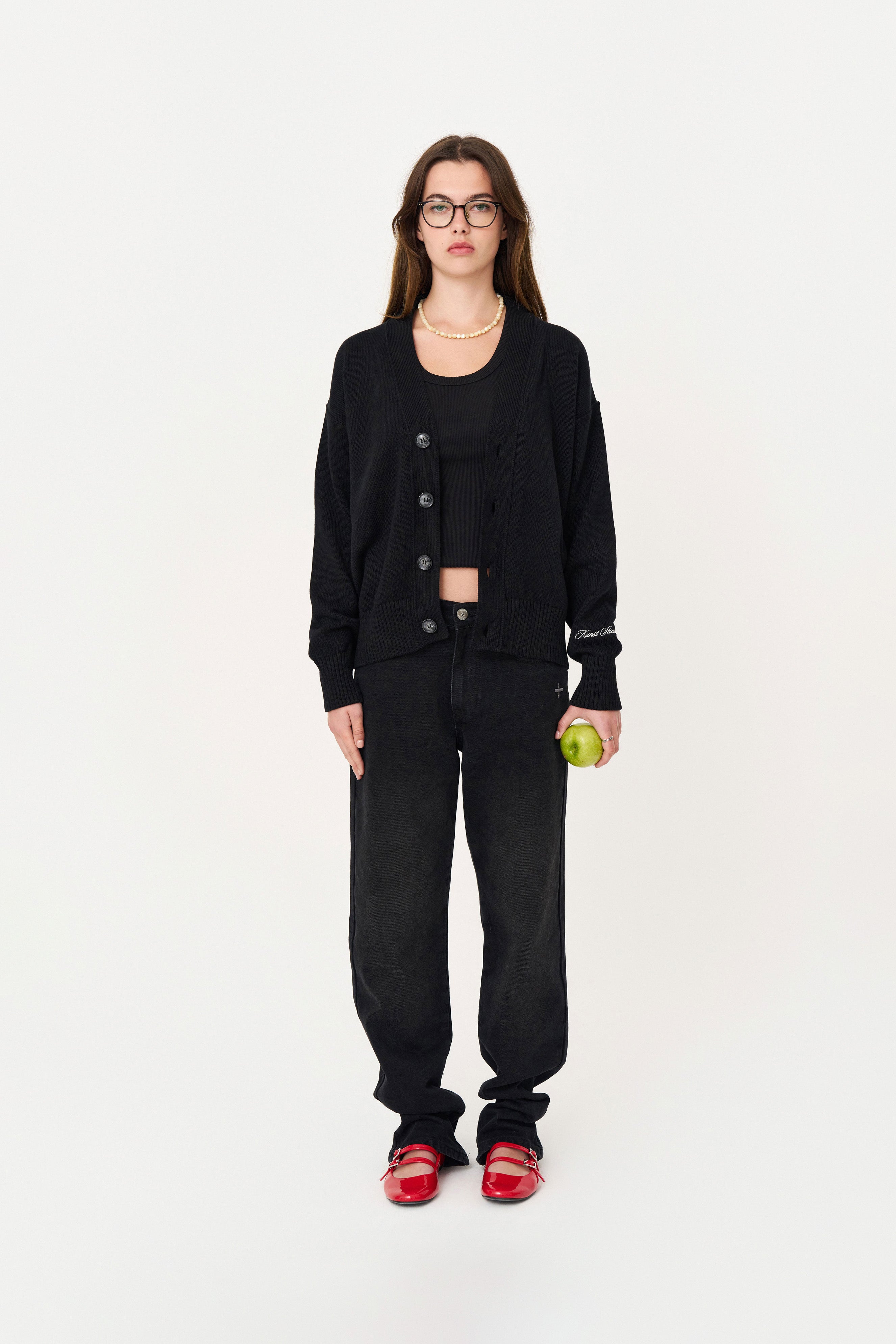 Nakışlı Siyah Hırka