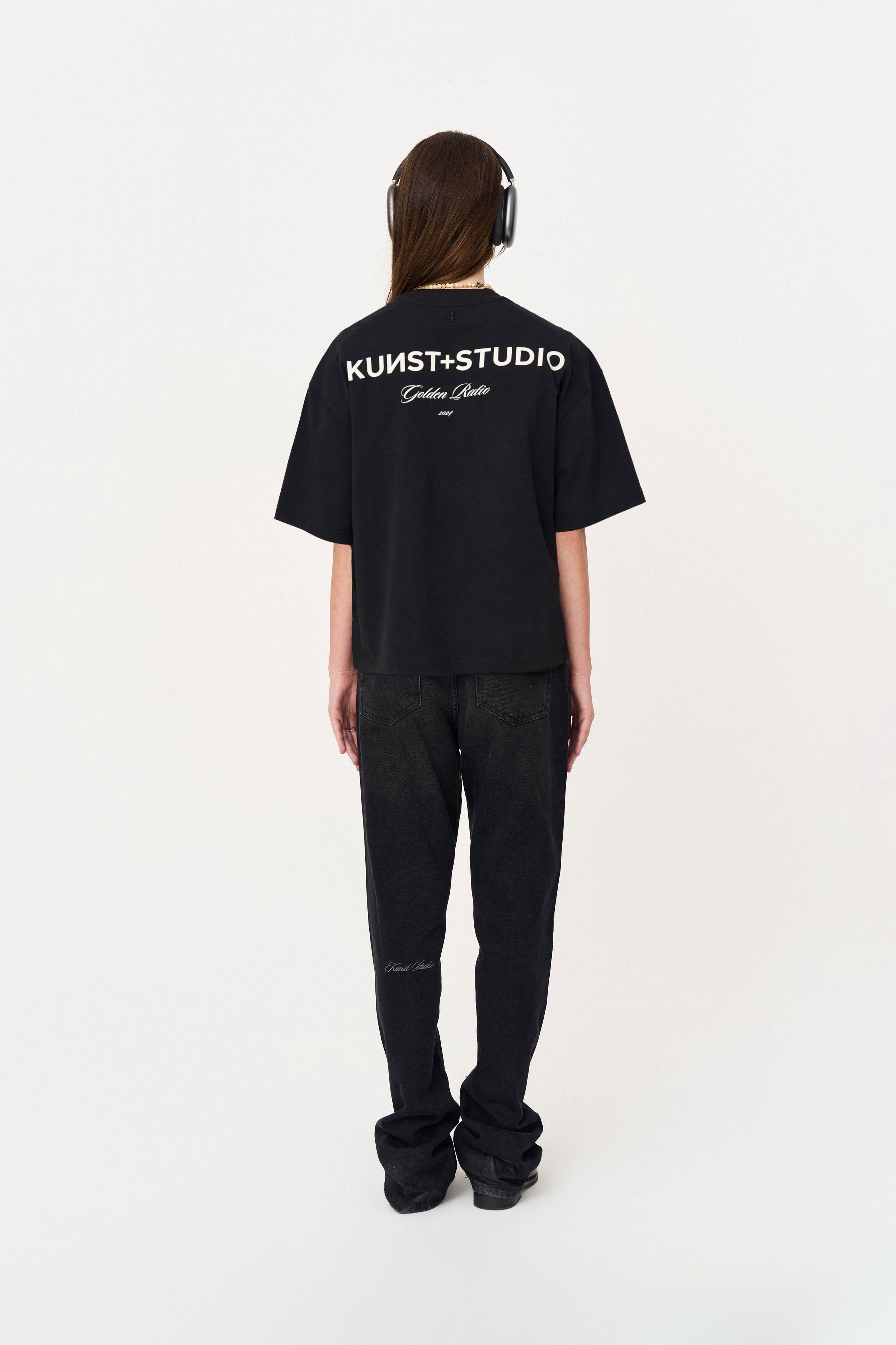 Kısa Kollu Baskılı Box Fit Siyah T-Shirt